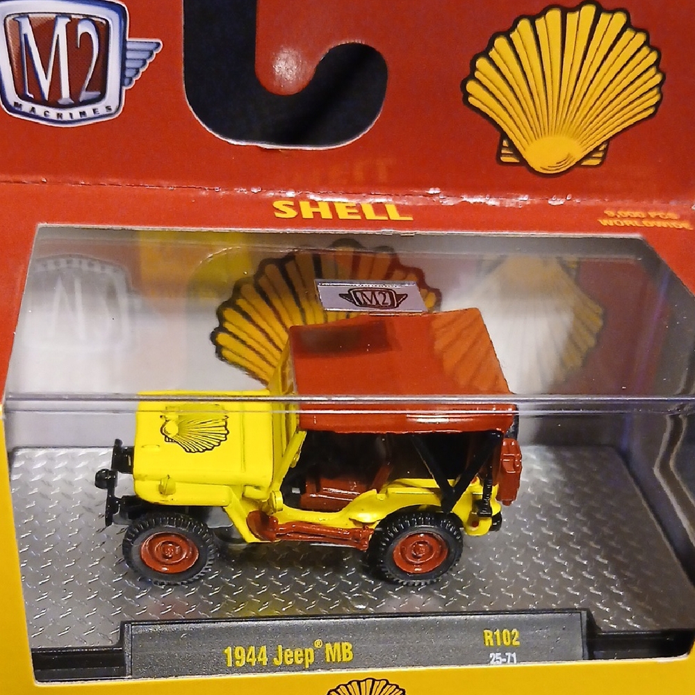 M2 Machines 1944 Jeep MB Die-Cast Toy - Yellow and Red 1/64